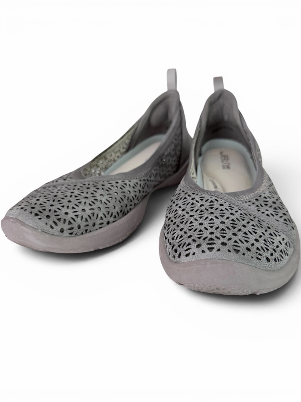 JBU BY JAMBU Gray Emma Perforated Comfort Slip-On Ballet Flats size 8M - Picture 3 of 11